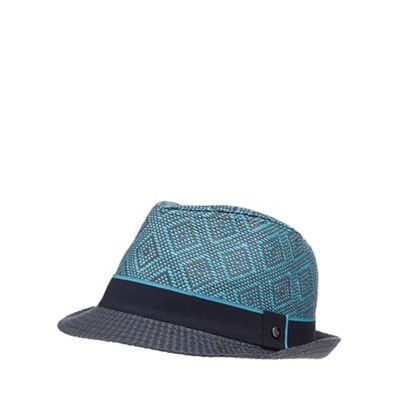 Boys' blue geometric print trilby hat